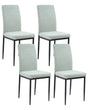 Set of 4 Velvet Dining Chairs Light Green Polyester Upholstery Iron Black Legs Armless Dining Room Beliani