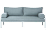 Garden Outdoor Sofa Light Green Aluminium Frame Olefin Waterproof Seat 2 Seater with Cushions Modern Beliani