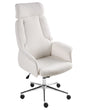 Office Chair Off White Boucle Swivel Adjustable Height Flared Arms Castors Modern Beliani