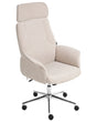 Office Chair Light Beige Velvet Swivel Adjustable Height Flared Arms Castors Modern Beliani