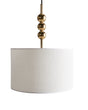 Pendant Lamp Brass Iron Fabric Drum Shade Mid-Century Modern Style Beliani
