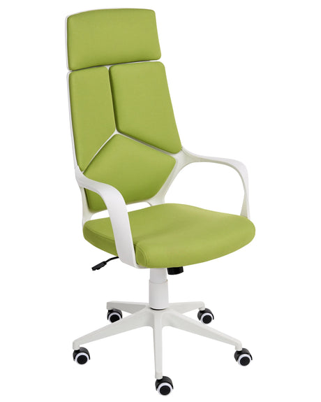 Office Chair Lime Green Fabric Swivel Desk Computer Adjustable Seat Reclining Backrest Beliani