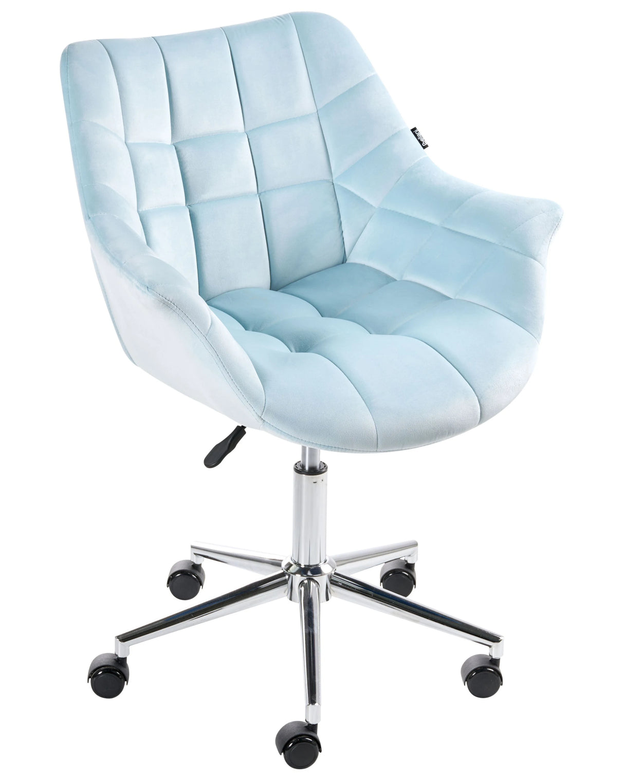 Office Swivel Light Blue Velvet Height Adjustable Beliani