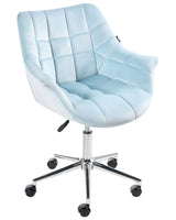 Office Swivel Light Blue Velvet Height Adjustable Beliani