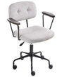 Office Chair Light Grey Fabric Swivel Adjustable Height with Armrests Home Office Study Traditional Beliani