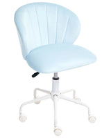 Desk Chair Office Swivel Light Blue Velvet Height Adjustable Beliani