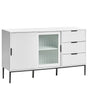 Sideboard White MDF 2 Door Cabinet Storage Modern Minimalist Design Living Room Storage Beliani