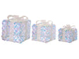 Set of 3 Light-Up Christmas Gift Boxes Multicolour with LED Lights Glitter Holiday Decorations with Bows for Indoor Use Beliani