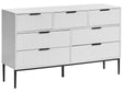 Chest of Drawers White MDF 7 Drawers Metal Legs Storage Modern Minimalist Design Living Room Storage Beliani
