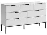 Chest of Drawers White MDF 7 Drawers Metal Legs Storage Modern Minimalist Design Living Room Storage Beliani