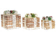 Set of 3 Light-Up Christmas Gift Boxes Brown with LED Lights Holiday Decorations with Bows for Indoor Use Beliani