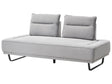 Fabric 3-Seater Sofa Grey Couch Iron Legs Woven Fabric Adjustable Backrest Modern Beliani