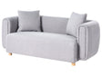 Fabric 2-Seater Sofa Grey Couch Rubberwood Legs Woven Fabric Modern Beliani