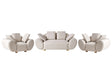 Fabric Living Room Set Light Beige Rubberwood Legs Woven Fabric Cushioned Back Modern Beliani