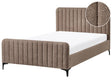 Bed Frame Taupe Boucle EU Small Double Size 4ft Tufted Headboard Metal Legs Modern Design Beliani