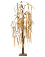 Artificial Christmas Tree Beige Synthetic Material 160 cm LED Lights Outdoor &amp; Indoor Modern Style Holiday Decor Beliani