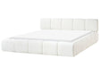 Bed Off-White Fabric Upholstery EU King Size 6ft Scandinavian Modern Minimalist Design Soft Headboard Beliani