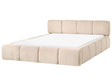Bed Taupe Fabric Upholstery EU King Size 5ft3 Scandinavian Modern Minimalist Design Soft Headboard Beliani