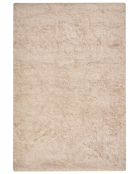 Bath Mat Light Brown Cotton 60 x 90 cm Rectangular Shape Solid Colour Fluffy Bath Rug Bathroom Accessories Modern Design Beliani