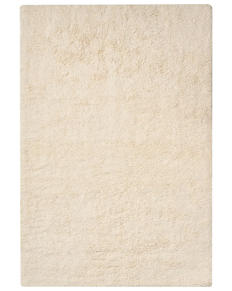 Bath Mat Off-White Cotton 60 x 90 cm Rectangular Shape Solid Colour Fluffy Bath Rug Bathroom Accessories Modern Design Beliani