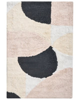 Bath Mat Beige Cotton 60 x 90 cm Rectangular Shape Geometric Pattern Fluffy Bath Rug Bathroom Accessories Modern Design Beliani