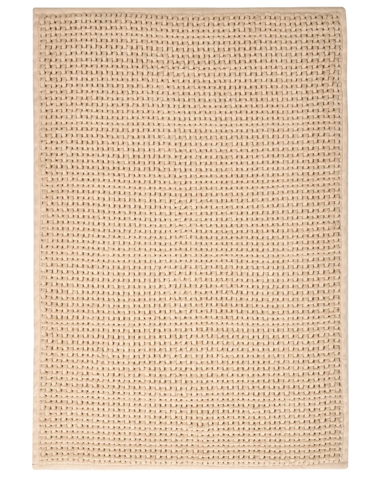 Bath Mat Beige Cotton 60 x 90 cm Rectangular Shape Bath Rug Bathroom Accessories Modern Design Beliani