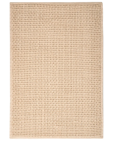 Bath Mat Beige Cotton 60 x 90 cm Rectangular Shape Bath Rug Bathroom Accessories Modern Design Beliani