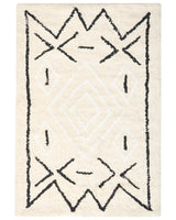 Bath Mat Light Beige Cotton 60 x 90 cm Rectangular Shape Geometric Pattern Fluffy Bath Rug Bathroom Accessories Modern Design Beliani