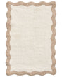Bath Mat Beige and Brown Cotton 60 x 90 cm Rectangular Shape Geometric Pattern Fluffy Bath Rug Bathroom Accessories Modern Design Beliani