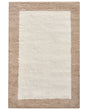 Bath Mat Beige and Brown Cotton 60 x 90 cm Rectangular Shape Geometric Pattern Fluffy Bath Rug Bathroom Accessories Modern Design Beliani