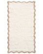 Bath Mat Beige and Brown Cotton 80 x 150 cm Rectangular Shape Geometric Pattern Fluffy Bath Rug Bathroom Accessories Modern Design Beliani