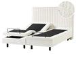 Electric Bed Off-White EU King Size 5ft3 Remote Control Adjustable Boucle Upholstery Beliani