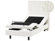 Electric Bed Off-White EU Single 3ft Remote Control Adjustable Boucle Upholstery Beliani