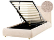Storage Bed Light Beige Boucle Fabric EU Single Size 3ft with Headboard Minimalist Modern Design Ottoman Beliani