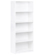 5 Tier Bookcase White Particle Board Minimlaistic Style Matt Finish Bookshelf Beliani
