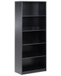 5 Tier Bookcase Black Particle Board Minimlaistic Style Matt Finish Bookshelf Beliani