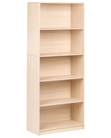 5 Tier Bookcase Light Brown Particle Board Minimlaistic Style Matt Finish Bookshelf Beliani