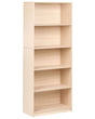 5 Tier Bookcase Light Brown Particle Board Minimlaistic Style Matt Finish Bookshelf Beliani