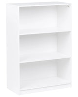 3 Tier Bookcase White Particle Board 80 x 40 cm Minimlaistic Style Matt Finish Bookshelf Beliani