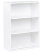 3 Tier Bookcase White Particle Board 80 x 40 cm Minimlaistic Style Matt Finish Bookshelf Beliani