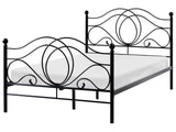 Bed Frame Black Metal EU Small Double Size 4ft with Slatted Base Headboard and Footboard Retro Vintage Beliani