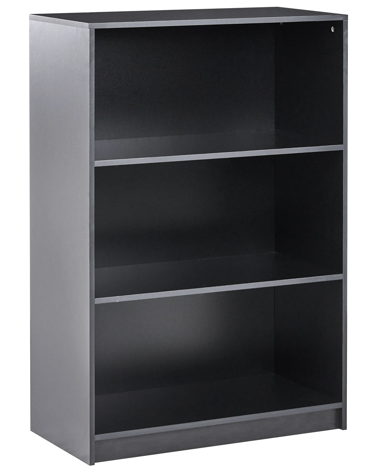 3 Tier Bookcase Black Particle Board 80 x 40 cm Minimlaistic Style Matt Finish Bookshelf Beliani