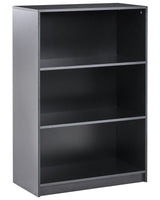 3 Tier Bookcase Black Particle Board 80 x 40 cm Minimlaistic Style Matt Finish Bookshelf Beliani