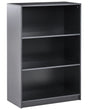3 Tier Bookcase Black Particle Board 80 x 40 cm Minimlaistic Style Matt Finish Bookshelf Beliani