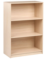3 Tier Bookcase Light Brown Particle Board 80 x 40 cm Minimlaistic Style Matt Finish Bookshelf Beliani