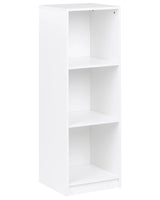 3 Tier Bookcase White Particle Board 40 x 40 cm Minimlaistic Style Matt Finish Bookshelf Beliani