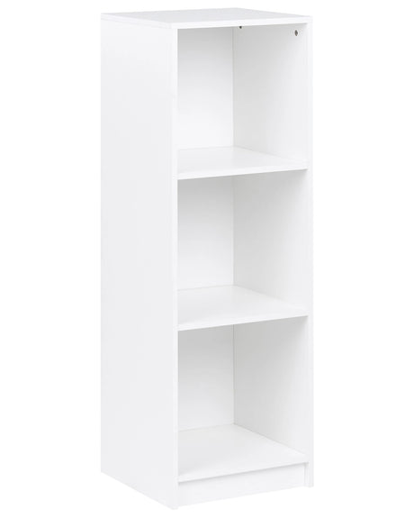 3 Tier Bookcase White Particle Board 40 x 40 cm Minimlaistic Style Matt Finish Bookshelf Beliani