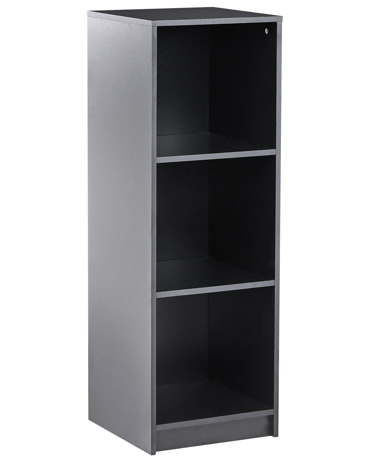3 Tier Bookcase Black Particle Board 40 x 40 cm Minimlaistic Style Matt Finish Bookshelf Beliani