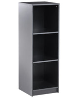 3 Tier Bookcase Black Particle Board 40 x 40 cm Minimlaistic Style Matt Finish Bookshelf Beliani