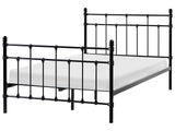 Bed Frame Black EU Small Double Size 4ft Metal Headrest Footrest Beliani